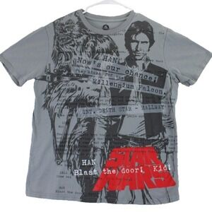 Disney Star Wars Han Solo Chewbacca Millennium Falcon‎ Graphic Tee Shirt Men L